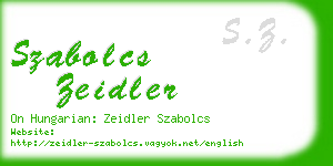 szabolcs zeidler business card